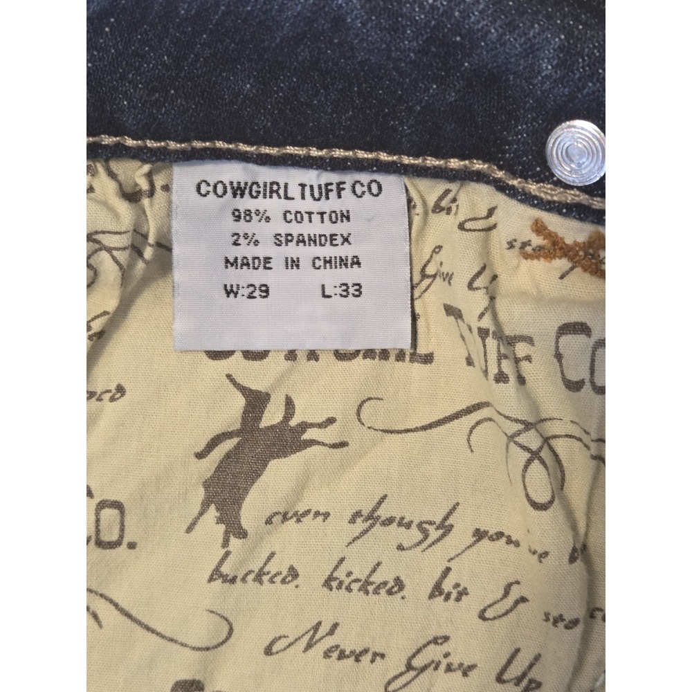Cowgirl Tuff Co. Womens Jeans WILD THING Barbed Wire Bootcut Tag Sz 29 *(32x35) - Picture 15 of 16